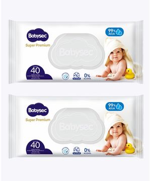 Toallas Hum. Babysec Super Premium C/Tapa 40 1+1