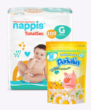 Combo Nappis Totalsec G X 100+Gratis Pañitos Pañalin X50